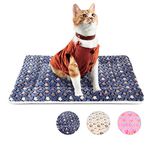 Kekuningan Cat Bed for Indoor Cats Washable Flat Kitten Bed Blanket Soft Warm Pet Pad for 18 inch Cage Small Dog Bed Mat Mattress Puppy Crate Pillow Reversible Extra Small 45x37cm