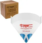 TCP Global - Case of 1000 - Paint Strainers with Ultra-Fine 125 Micron Filter Tips - Premium Pure Blue Ultra-Flow Blue Nylon Mesh - Cone Paint Filter Screen - Finely Strain Auto, Car, House Paint
