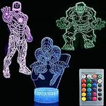 3D Illusion Avengers Super Hero Night Light Three Pattern 7 Color Change Decor Lamp Desk Table Night Light Lamp for Kids Children Holiday Gift