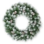 Artificial Christmas Wreath, Uten 60cm Pine Cone Christmas Wreath for Christmas Festival Indoor Outdoor Decor Home Front Door Hanging Wall Window