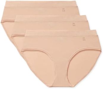 Tommy John Women's Underwear, Briefs, and Second Skin Fabric Cute, Stretchy, Soft Breathable Women's Briefs Comfortable Seamless Panties for Women, 3-Pack, Maple Sugar, Large