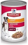 Hill's Science Diet Adult Light Canned Dog Food, Liver, 13.1 oz, 12 Pack wet dog food