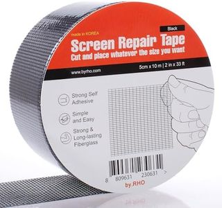 by.RHO Window Screen Repair Tape, Black, 2in x 33ft, Fiberglass Repair Kit for Window Screen and Screen Door Tears Holes, 3-Layer Strong Adhesive Waterproof Weatherproof Mesh Repair