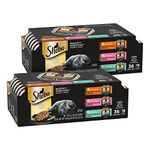 Sheba Perfect Portions Cuts in Gravy Multipack Roasted Chicken, Gourmet Salmon, Signature Tuna Grain Free Cat Food 2.6 Ounces (36 Twin Packs)