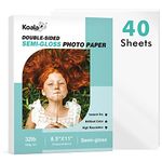 Koala Thin Double Sided Semi-Gloss Photo Paper 8.5X11 Inches 40 Sheets 32LB Compatible with Inkjet and Laser Printer for Menu Brochure Flyer Printing