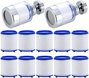 Sink Water Filter Faucet, 2Pack 360° Rotatable Faucet Sprayer with 10Pcs Replaceable Filter Easy to Install Purifier Faucet Kitchen Faucet Element for Home Kitchen & Bathroom