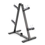 Marcy Home Gym A-frame Organizer for 2-Inch Olympic Weight Plates and Bar, 300 lbs Capacity PT-5740, Black