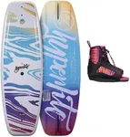 Hyperlite Divine Jr. Kids Wakeboard Package with Jinx Bindings for Girls - Perfect for Beginner to Intermediate Riders - 119cm, Bindings Size 12K-2