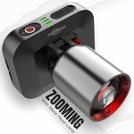 Pick Ur Needs Rechargeable Aluminium Body Head Lamp with 3 Mode LED Zooming Head 3600mAh Long Battery Backup 5 hrs Headlamp Torch Emergency Light (Silver)