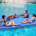 MarKnig 12' Floating Water Mat, Foam Water Floating Pad, Tear-Resistant XPE Foam, Lily Pad for Water Recreation Pool, Beach, Ocean, Lake Blue