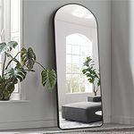 KIAYACI Full Length Floor Mirror with Stand Arched Style for Bedroom Dressing Mirror Full Body Wall Mirror(Black, 65x22 inch)