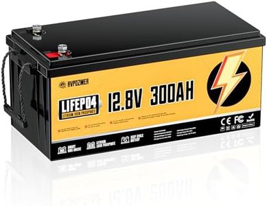 Rvpozwer 12V 300Ah LiFePO4 Battery, Built-in 200A BMS, 15000 Deep Cycles, 3840Wh, Low Temp Protection Lithium Iron Phosphate Battery for Home Energy, RV, Trolling Motor, Marine, Solar, Off-Grid