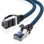 CABNEER Cat8 Ethernet Cable 6 ft 1 Pack, High Speed 40Gbps 2000MHz, Braided, Blue, Compatible with Router, Modem, Laptop, PC, Gaming