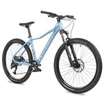 Eastern Bikes Alpaka 27.5" Lightweight MTB Mountain Bike, 9-Speed, Hydraulic Disc Brakes, Suspension Fork Available in 3 Frame Sizes. (19", Light Blue)