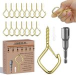 Viweolm 120 Pcs Gold Eye Hooks Screw Heavy Duty,Ceiling Hooks for Hanging Plants,String Lights,Cup,Wind Chime,Bird Feeders. Plant Hanger Indoor&Outdoor