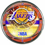 WinCraft Los Angeles Lakers Round Chrome Wall Clock, Team Color, One Size