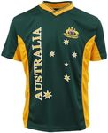 Adults Kids Men's Sports Soccer Rugby Jersy T Shirt Australia Day Polo Souvenir, Green, 6 (Kids)