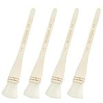 ZYAMY Creative Mark Hake Paintbrush Set 4pcs 1 Inch Professional Soft White Goat Hair Stitch-Tied Brushes for Wash, Background Work,Watercolor and Ceramic Pottery