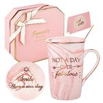 Not A Day Over Fabulous Mug,Birthday Gifts for Women,Ceramic Marble Coffee Mug Funny Pink Gift Set Ideas for Her Wife Mom Daughter Sister Aunt Friends Coworker,Mothers Day Gifts 14 oz (Pink)