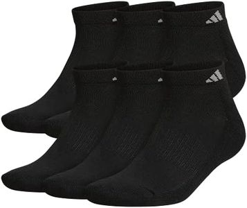 adidas mens Athletic Cushioned (6-pair) Low Cut Sock, Black/Aluminum 2, X-Large US