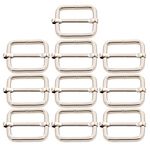 BIKICOCO Metal Slide Adjuster Tri Glide with Movable Center Bar Non Welded 1x0.8 Inch Inside Dimensions Silver Pack of 10