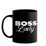 Happu - Printed Ceramic Coffee Mug with Quotes - Boss Lady, Gift for Girlfriend, Boys, Friends, Collegues, Relatives, Employees, Cute Stylish, Sister, Family, Mother, Husband, 325 ML, 768-BP