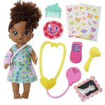 Baby Alive Better Now Bella Doll, 12-Inch Doctor Play Baby Doll, Toys for 3 Year Old Girls and Boys and Up, 9 Baby Alive Accessories, Black Hair