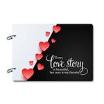 100 Yellow Love Story Handmade Anniversary Scrapbook - Perfect Phto Album Gift For Couples| 40 A4 Pages | Size : 21 Cm X 29.5 Cm |Black & White