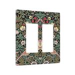 Morris Vintage Floral Strawberry Birds Botanical 2 Gang Rocker Decora Light Switch Cover Decorative Olive Outlet Covers Wall Plate Electrical Faceplate Switchplate for Bathroom Home Living Room Decor