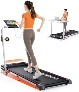 6 in 1 Folding Treadmill with 9% Incline, RUNIMON Walking Pad Treadmills for Home Foldable, 2.5HP Under Desk Running Pad Walk Pads Treadmill 1-12KM/H with LED Display, Magnetic Remote&APP Control