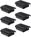 6PCS Battery Pack Cover Replacement Shell Shield Case Holder Compatible with Xbox 360 Wireless Controller Black Battery Accessories