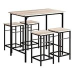 SoBuy OGT11-N,Bar Set-1 Bar Table and 4 Stools,Home Kitchen Breakfast Table,Kitchen Counter with Bar Chairs