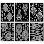 HOWAF 6 Sheets Tattoo Stencils Kit for Women, Glitter Tattoo Stencils Reusable Body Art Temporary Tattoos Stencils Flower Lace Tattoo Stencil Paper for Hand Finger Temporary Tattoos for Women Girls