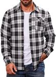 COOFANDY Mens Plaid Shirt Jacket Bu