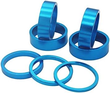 PLATT Bike Headset Spacer Aluminium Alloy Bicycle Stem Headset Spacers Fit 1 1/8-Inch Stem for MTB BMX Road Bikes 2/3/5/10mm(Blue 7PCS)