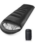 Ultralight 4 Season Single Person Sleeping Bag Ideal for Camping Warm Lightweight Waterproof Suitable for Indoor & Outdoor Use for Teenagers Adults on Hiking Backpacking Camping Adventures Black