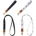 Wristlet Keychain Straps + Neck Lanyards - Key Chain Holder Wallet ID Badge Cell Phone Charms, 4 Pack