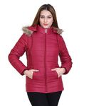 Brazo Latest Full Sleeve Puffer Winter Jacket For Women and Winter Jacket for Girl. Sweater Jacket/Fur Jacket/Water Resistant Jacket for Woman with Hood for keep you warm (XXL, Maroon)