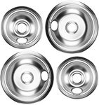 Cenipar 316048413 Burner Drip Pans 8 Inch (2 Pack)&316048414 Range Drip Bowls 6 Inch (2 Pack) Chrome Plated For Fri-gidaire,Ken-more Electric Surface Burner