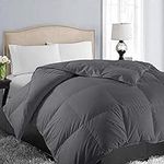 EASELAND Soft King Size Down Alternative Comforter All Season Reversible Quilted Duvet Insert with Corner Ties,Warm Fluffy Lightweight for Winter Summer,Dark Grey,90''x102''