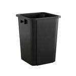 Krollen Industrial 19 Gallon Black Square Commercial Trash Can