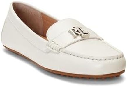 Lauren Ralph Lauren Women's Barnsbury Driver Driving Style Loafer, Soft White, 7 US