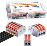 FIDECO Electrical Connector Blocks, 60 Pack Wire Connectors, Conductor Wire Clamp Terminal Block with Levers for Solid, Stranded, and Flexible Wire Cables