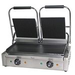 Davlex double sided commercial panini press dual sandwich toaster electric twin contact grill