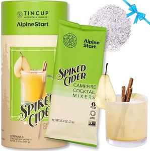 Alpine Start Campfire Cocktail Mixers - Bitters and Individual Powder Mix for Bourbon Spirits, Mocktails and Non Alcoholic Whiskey Drinks - Pear Lemon Cinnamon Flavor (3.70 OZ)5 Packets (Spiked Cider)