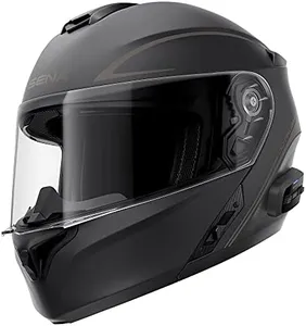 Sena Outrush R Bluetooth Modular Motorcycle Helmet with Intercom System (Matte Black, Medium)