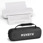MUNBYN Portable Printer Wireless Travel ITP04S, Thermal Bluetooth Printer With Case, Support A4, Inkless Printer, USB-C Slot, Compatible with Android iOS Phone & Laptop, Small Printer Mobile