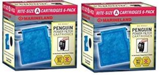 Marineland Rite-Size A Cartridge Refills, 12-Pack (2 Packs with 6 Filters per Pack), Aquarium Penguin Power Filter Cartridges