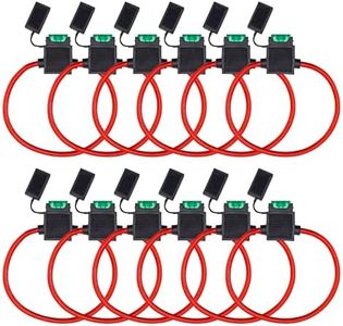 InstallGear ATC Fuse Holder with 30A Fuse, 10 Gauge OFC Power Wire (12 Pack) | For Car, Truck, Automotive, Marine, Industrial, and RV