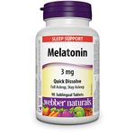 Webber Naturals Melatonin 3 mg, 90 Quick Dissolve Tablets, For Sleep Support, Vegetarian